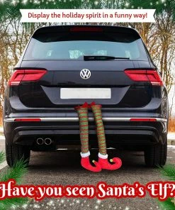 TVTimeDirect Automotive Hanging Elf Legs -Christmas Decorations For Your Vehicle Or Fireplace