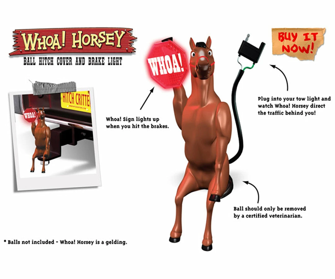TVTimeDirect Hitch Critters Animated Ball Hitch Cover And Brake Light - Whoa Horsey Automotive 4 TVTimeDirect Hitch Critters Animated Ball Hitch Cover And Brake Light - Whoa Horsey Automotive