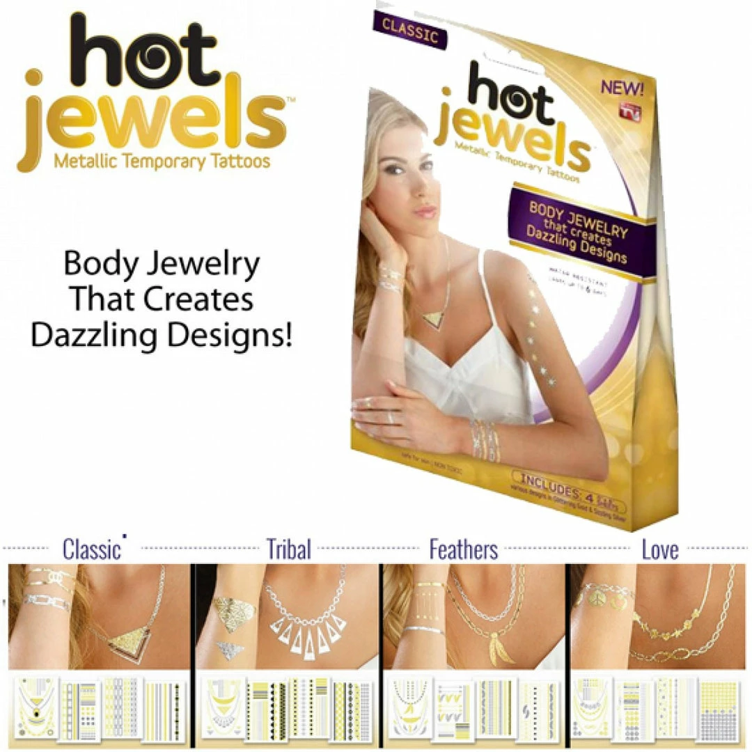 TVTimeDirect Hot Jewels - Metallic Temporary Tattoos - Tribal Health & Beauty 5 TVTimeDirect Hot Jewels - Metallic Temporary Tattoos - Tribal Health & Beauty