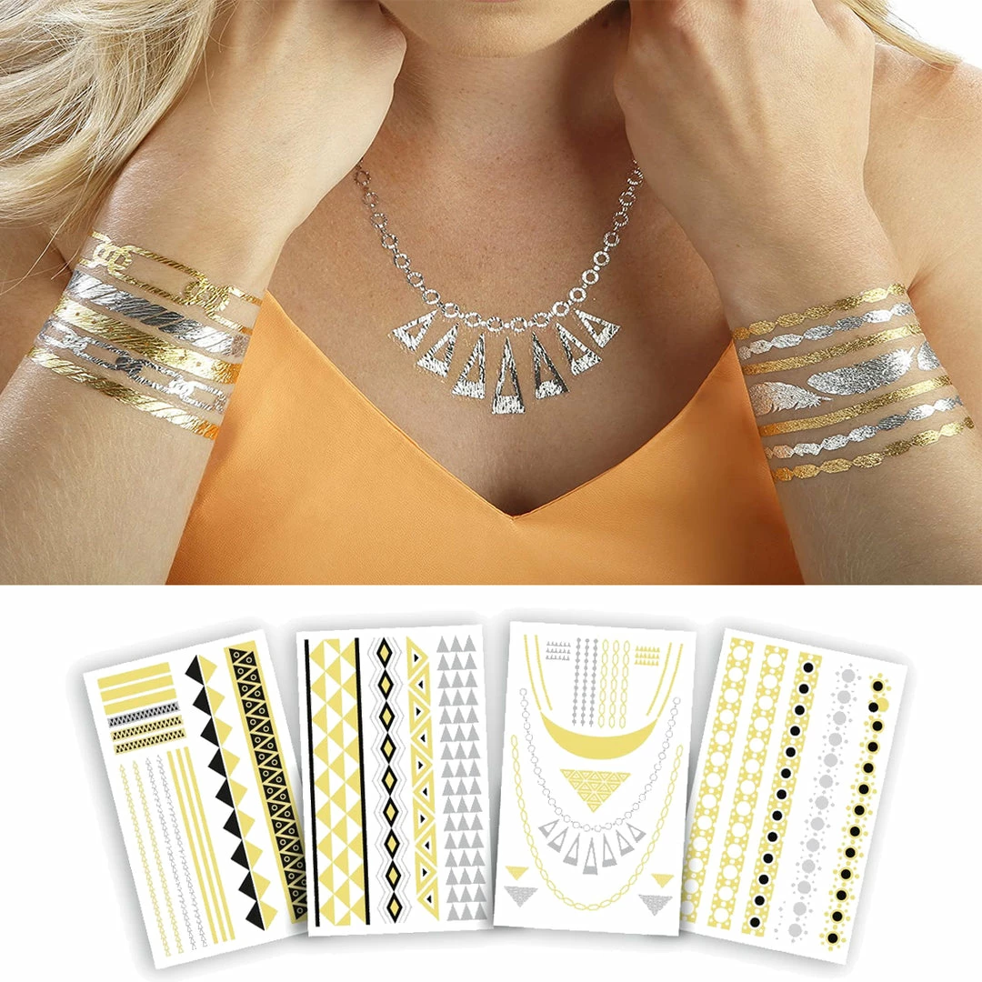 TVTimeDirect Hot Jewels - Metallic Temporary Tattoos - Tribal Health & Beauty 4 TVTimeDirect Hot Jewels - Metallic Temporary Tattoos - Tribal Health & Beauty