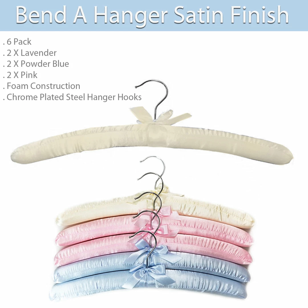 TVTimeDirect Houseware Bend A Hanger Satin Finish - Foam Construction 6 Pack 5 TVTimeDirect Houseware Bend A Hanger Satin Finish - Foam Construction 6 Pack