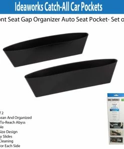 TVTimeDirect Ideaworks Catch-All Car Pockets Front Seat Gap Organizer Auto Seat Pocket- Set Of 2