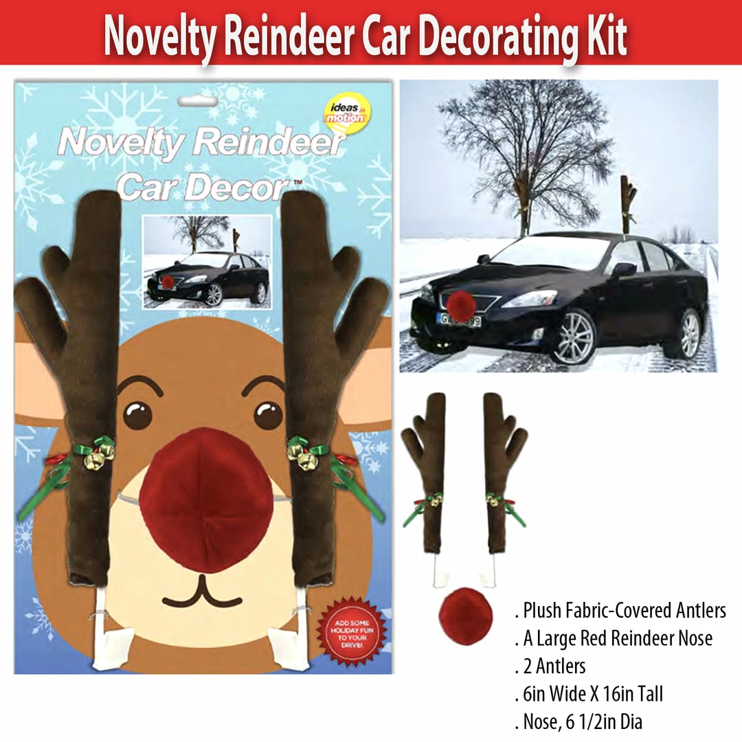 TVTimeDirect Novelty Reindeer Car Decorating Kit 5 TVTimeDirect Novelty Reindeer Car Decorating Kit