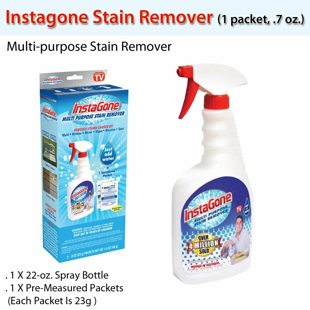 TVTimeDirect Instagone Stain Remover Multi-purpose Stain Remover (1 Packet, .7 Oz.) 4 TVTimeDirect Instagone Stain Remover Multi-purpose Stain Remover (1 Packet, .7 Oz.)