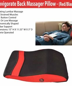 TVTimeDirect Bed & Bath Invigorate Back Massager Pillow (Red/Black)