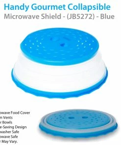 TVTimeDirect Handy Gourmet Collapsible Microwave Shield - (JB5272) - Blue