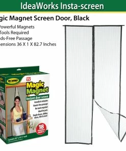TVTimeDirect IdeaWorks Insta-screen Magic Magnet Screen Door, Black