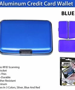 TVTimeDirect Aluminum Credit Card Wallet, Light Weight - BLUE