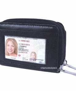 TVTimeDirect Leather Accordion Security Wallet, Black