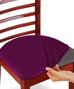 TVTimeDirect Houseware Stretchable Seat Covers- Set Of 2- Burgundy