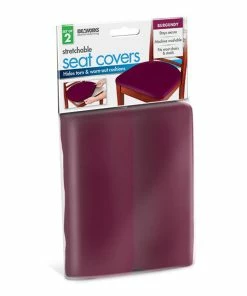 TVTimeDirect Houseware Stretchable Seat Covers- Set Of 2- Burgundy