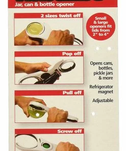 TVTimeDirect Deluxe Twistease Adjust Magnetic Jar Can Bottle Opener 4-In-1 12 TVTimeDirect Deluxe Twistease Adjust Magnetic Jar Can Bottle Opener 4-In-1