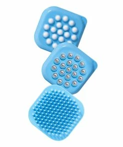 TVTimeDirect 3-in-1 Long Reach Bath Brush Set -Silicone Brush, Body Wash Lotion Applicator, Massager