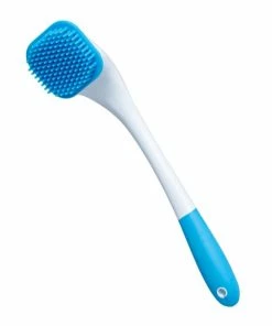TVTimeDirect 3-in-1 Long Reach Bath Brush Set -Silicone Brush, Body Wash Lotion Applicator, Massager