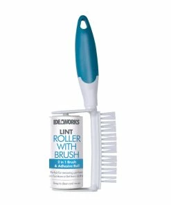 TVTimeDirect Reusable Lint Roller - 2-In-1 Lint Remover Roller With Brush Trapping Pet Hair Fibers