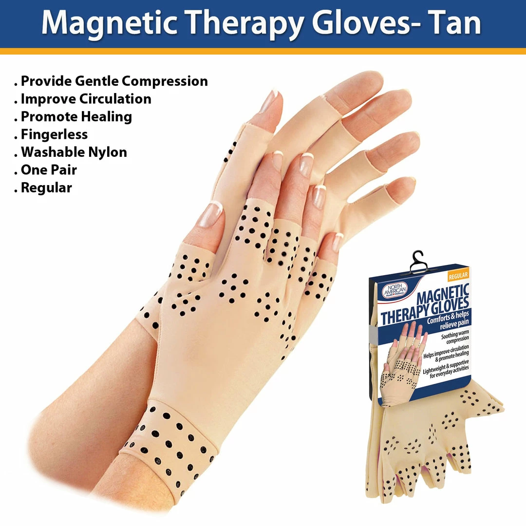 TVTimeDirect Magnetic Therapy Gloves-Tan-Regular 5 TVTimeDirect Magnetic Therapy Gloves-Tan-Regular