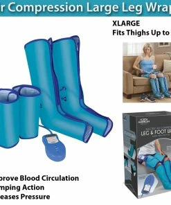 TVTimeDirect Air Compression Large Leg Wraps - XLARGE - Fits Thighs Up To 33