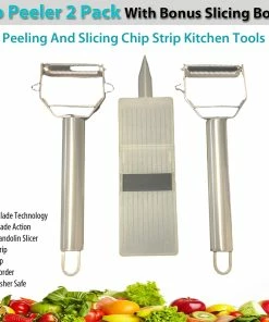TVTimeDirect Pro Peeler 2 Pack With Bonus Slicing Board Peeling And Slicing Chip Strip Kitchen Tools 9 TVTimeDirect Pro Peeler 2 Pack With Bonus Slicing Board Peeling And Slicing Chip Strip Kitchen Tools