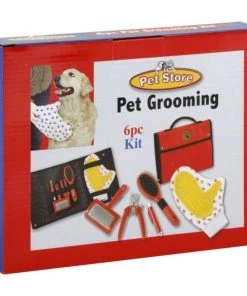TVTimeDirect Pet Store Pet Grooming 6 Piece Kit (Red)