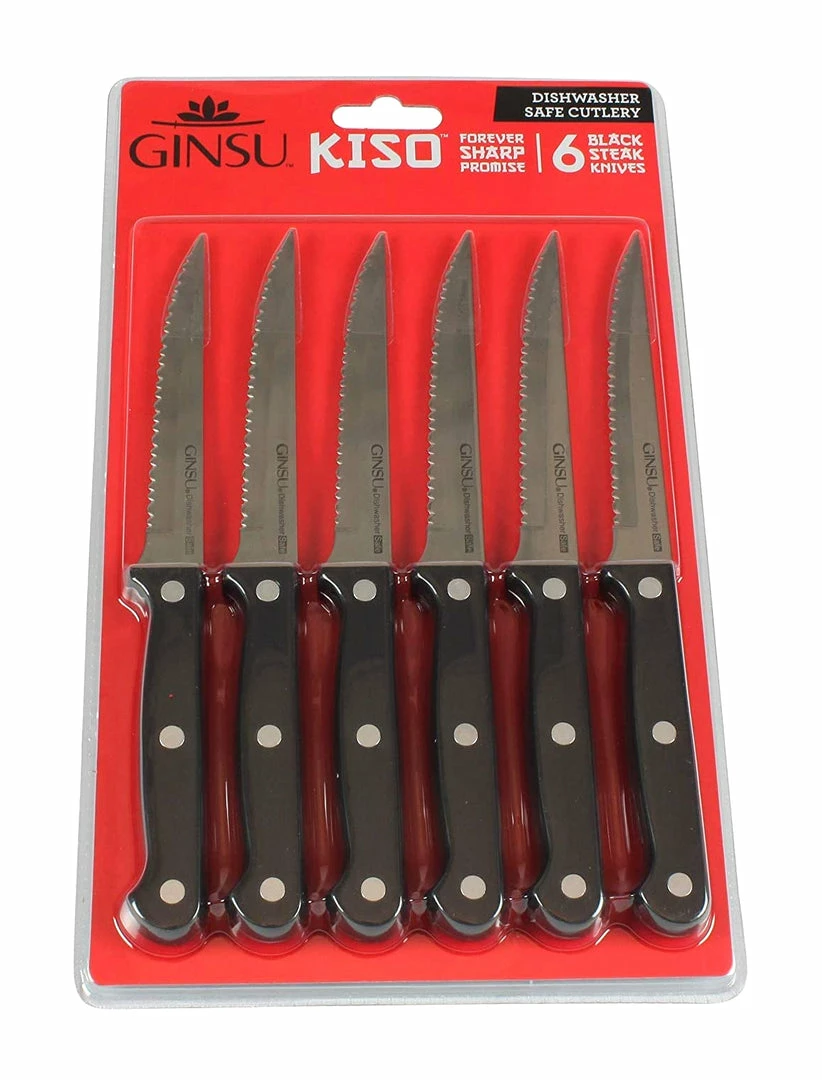 TVTimeDirect Houseware Ginsu Kiso- 6 Piece Steak Knife Set - Black 4 TVTimeDirect Houseware Ginsu Kiso- 6 Piece Steak Knife Set - Black