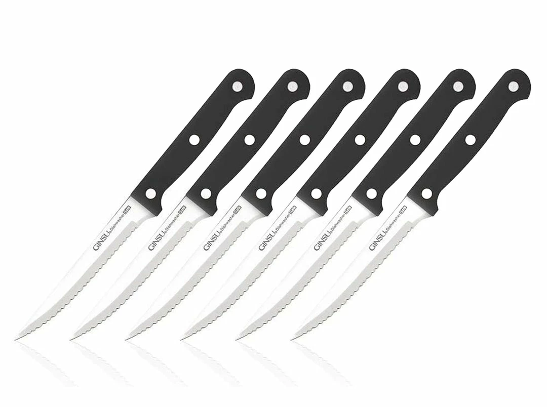 TVTimeDirect Houseware Ginsu Kiso- 6 Piece Steak Knife Set - Black 3 TVTimeDirect Houseware Ginsu Kiso- 6 Piece Steak Knife Set - Black