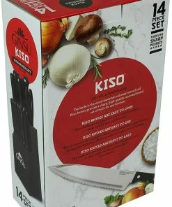 TVTimeDirect Kitchen Kiso 14-Piece Dishwasher Safe Black Block Knife Set