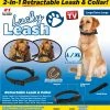 TVTimeDirect Lucky Leash- 2-n-1 Retractable Leash & Collar- L/ XL