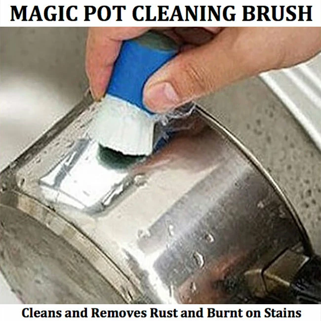TVTimeDirect Houseware MAGIC POT CLEANING BRUSH- Rust Remover And Burnt On Stains- Set Of 2 4 TVTimeDirect Houseware MAGIC POT CLEANING BRUSH- Rust Remover And Burnt On Stains- Set Of 2