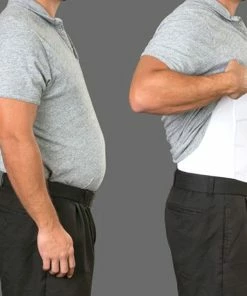 TVTimeDirect Men's Instant Slimming Undershirt - White- Medium Sporting Goods