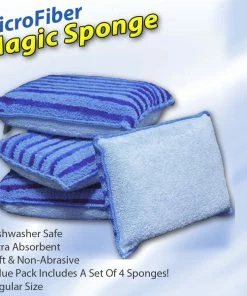 TVTimeDirect Houseware Magic Microfiber Sponges (4 Pack)