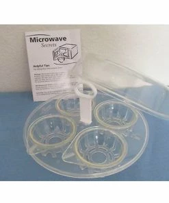 TVTimeDirect 4 Egg Microwave Egg Poacher Set Kitchen Tool Pan Cooker Holder Maker Food Storage