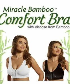 TVTimeDirect Miracle Bamboo Comfort Bra Deluxe Front Closure- 3XL 46-50"- 2 Clothing & Accessories