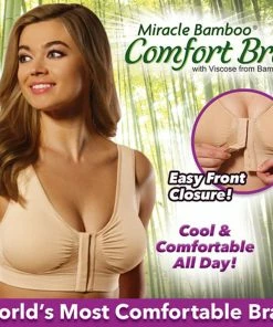 TVTimeDirect Miracle Bamboo Comfort Bra - Nude- 2XL ( Bust 43-46) Clothing & Accessories