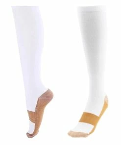 TVTimeDirect Clothing & Accessories Miracle Copper Compression Socks -White- Large/Extra Large
