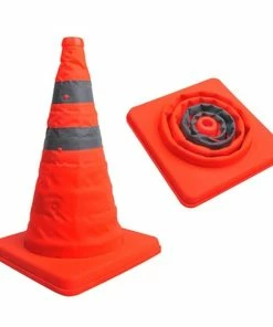 TVTimeDirect Collapsible Traffic Safety Cone With Reflective Rings