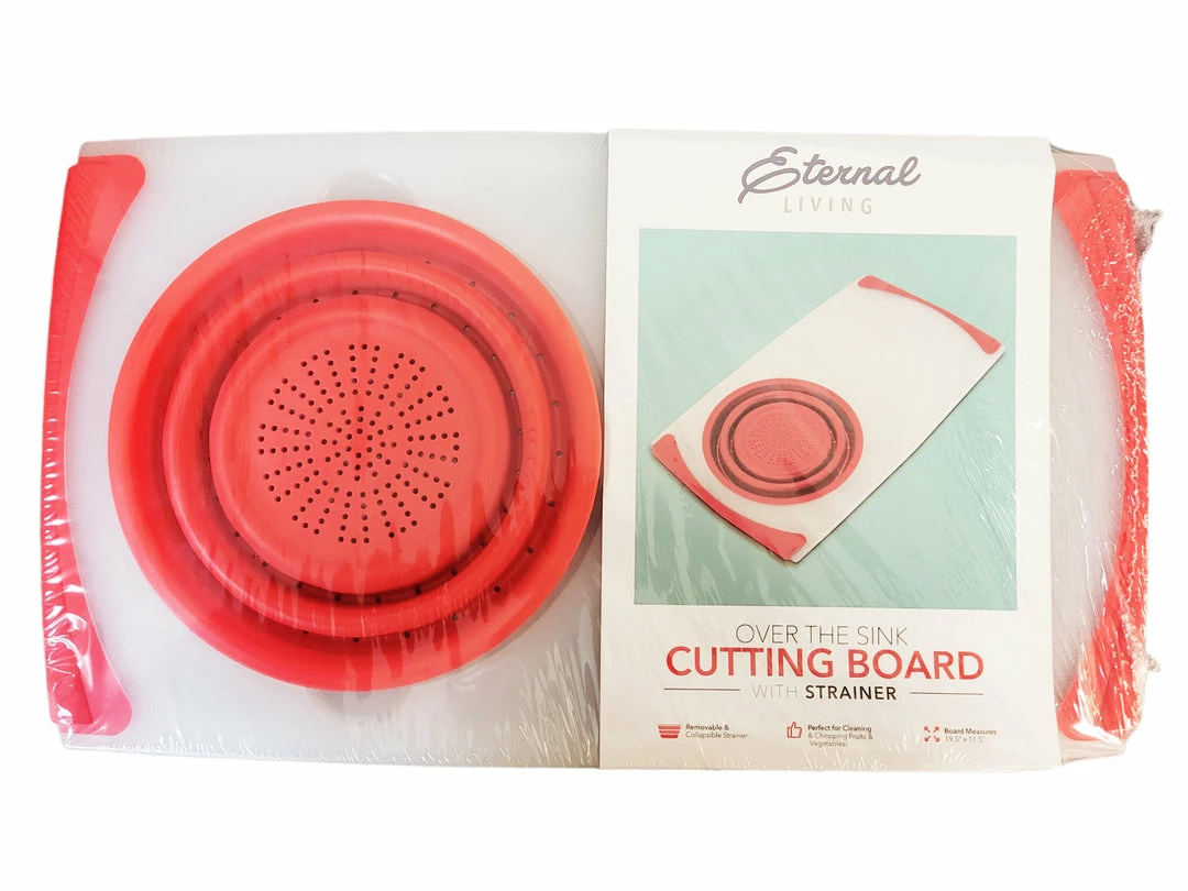 TVTimeDirect Kitchen Over The Sink Cutting Board With Strainer 6 TVTimeDirect Kitchen Over The Sink Cutting Board With Strainer