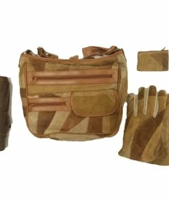 TVTimeDirect Patchwork Suede Shoulder Bag Set W/ Gloves, Umbrella And Coin Purse Clothing & Accessories