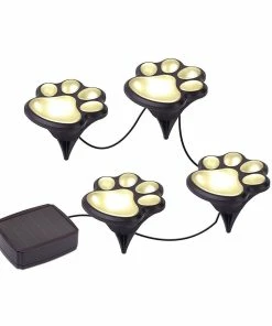 TVTimeDirect LED SOLAR PAW PRINT LIGHTS- SET OF 4 Houseware
