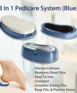 TVTimeDirect 3 In 1 Pedicare System (Blue) Aims To Leave Your Feet Smooth Feeling Health & Beauty