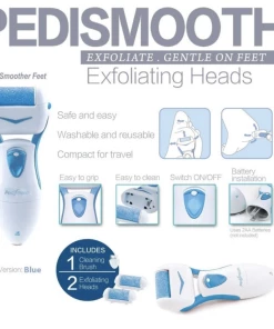 TVTimeDirect Health & Beauty PEDISMOOTH Personal Electric Foot Callus Remover- Blue