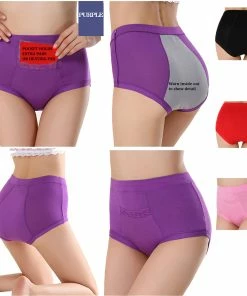 TVTimeDirect Aunt Flo's Period Panties With Pocket- Grey- 3XL