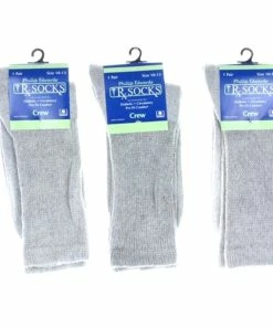 TVTimeDirect Phillip Edwards Rx Socks Diabetic Circulatory, 3 Pack -Gray - Crew - Size 9-11 Clothing & Accessories
