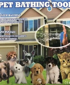 TVTimeDirect Pet Bathing Palm-Sized Dog Scrubber And Sprayer Pet Bathing Tool