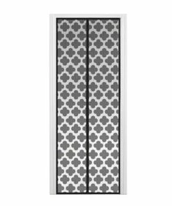 TVTimeDirect Eternal Lifestyle Hands Free Mesh Door - Floral Design - Black