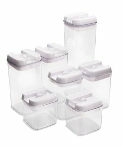 TVTimeDirect Airtight Food Storage Set (7 Containers, 7 Lids) Kitchen