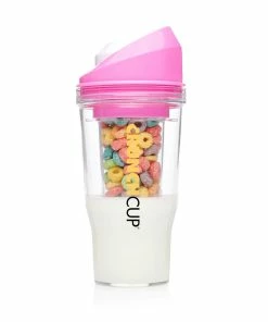 TVTimeDirect The CrunchCup XL - A Portable Cereal Cup - Pink & Blue