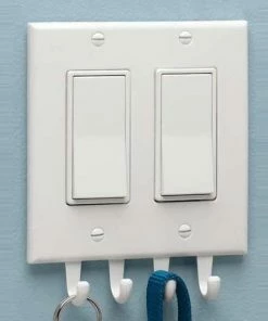 TVTimeDirect Kitchen Plate HookR Double Wall Switch Plate - 4 Hooks