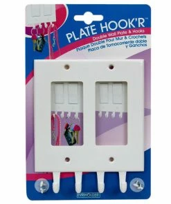 TVTimeDirect Kitchen Plate HookR Double Wall Switch Plate - 4 Hooks