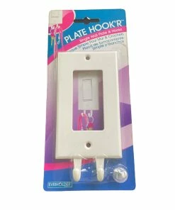 TVTimeDirect Plate HookR Single Wall Switch Plate - 2 Hooks Kitchen