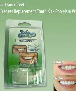 TVTimeDirect Instant Smile Teeth Top Veneer Replacement Tooth Kit - Porcelain White